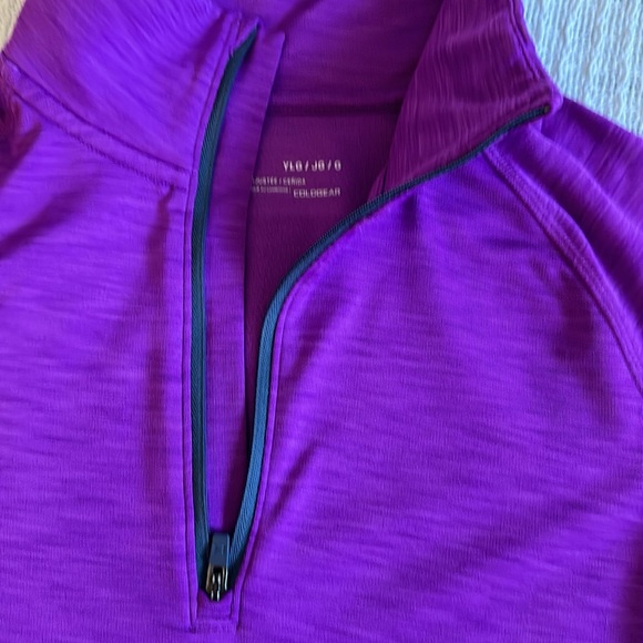 Purple 1/4 zip Under Armour pullover Youth Large - Picture 2 of 5